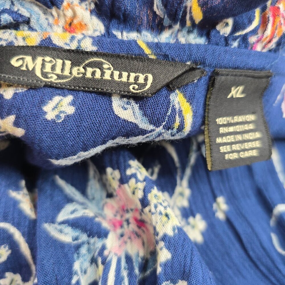 Women's Blue Patchwork Sleeveless Maxi Cottagecor… - image 8